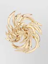 Miu Miu Abstract Swirl Sculptural Brooch Pin In Gold