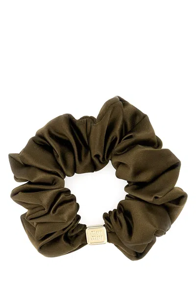 Miu Miu Satin Scrunchie In Black