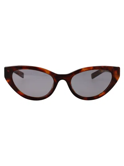 Miu Miu Acetate Havana Sunglasses In Brown