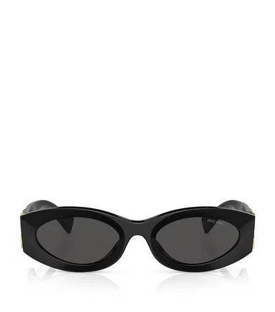 Miu Miu 0mu 11ws Miu Glimpse 1ab5s0 Nero Sunglasses In Black