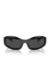 Miu Miu 0mu A03s Rectangular Black Acetate Sunglasses In Black