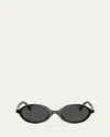 Miu Miu Acetate Oval Sunglasses In Light Blue