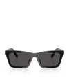 Miu Miu Acetate Rectangular Sunglasses In Black