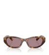 Miu Miu Womens Brown Mu A03s Irregular-frame Tortoise Acetate Sunglasses In Brown