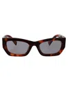 Miu Miu Tortoiseshell-effect Rectangle Sunglasses In Brown