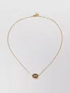 Miu Miu Adjustable Chain Necklace With Pendant Detail