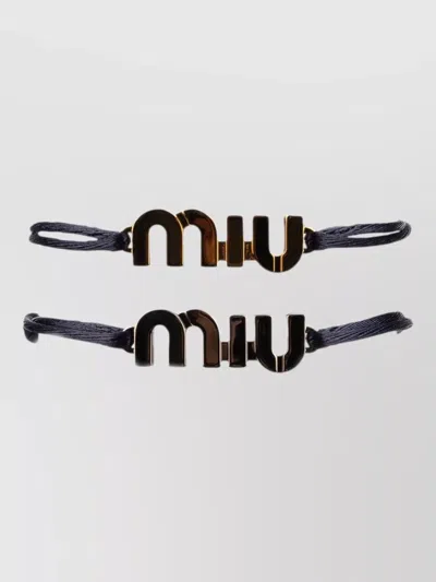 Miu Miu Adjustable Cord Bracelet Dual Tone Design