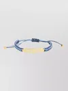 Miu Miu Adjustable Cord Bracelet Gold Tone Accents In Blue