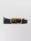 Miu Miu Adjustable Leather Belt Gold-tone Buckle In Black