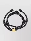 Miu Miu Adjustable Rope Knot Bracelet With Gold Accent