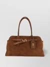 Miu Miu Adventure Lamb Leather Shoulder Bag In Brown