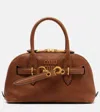 Miu Miu Adventure Leather Tote Bag In Brown