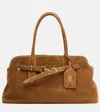 Miu Miu Adventure Suede Tote Bag In Sand