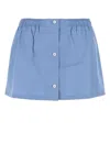 Shop Miu Miu Air Force Blue Poplin Mini Skirt In Azzurro