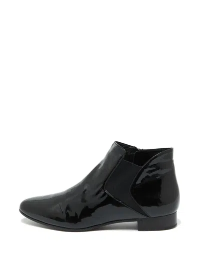 Pre-owned Miu Miu Almond-toe Leather Chelsea Boots In Black