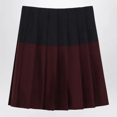 MIU MIU MIU MIU AMARANTH/NAVY BLUE SKIRT IN KID MOHAIR WOMEN