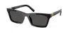 Miu Miu Angular Black Sunglasses With Rectangular Lenses