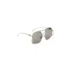 Miu Miu Angular Metallic-acetate Sunglasses With Elegant Temples In Silver