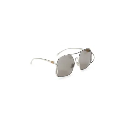 Miu Miu Angular Metallic-acetate Sunglasses With Elegant Temples In Silver
