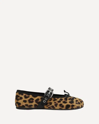 Miu Miu Animal Print Ballerinas In Multi