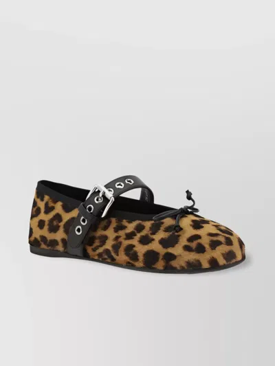 Miu Miu Animal Print Ballet Flats In Multi
