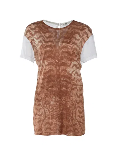 Pre-owned Miu Miu Animal-print T-shirt In White