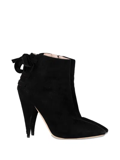 Pre-owned Miu Miu Ankle Boots In Black