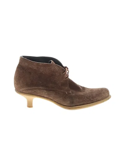 Pre-owned Miu Miu Ankle Boots In Brown