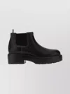 Miu Miu Ankle Boots With Chunky Sole And Pull Tab In Black