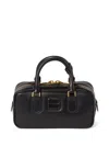 Miu Miu Mini Arcadie Leather Top-handle Bag In Black