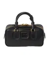 Miu Miu Mini Arcadie Leather Top-handle Bag In Black
