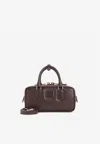 Miu Miu Arcadie Calf Leather Top Handle Bag In Brown