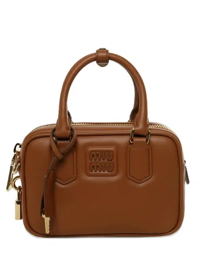 Miu Miu Arcadie Vitello Antic Bag In Purple