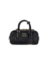 Miu Miu Mini Arcadie Leather Handbag In Black