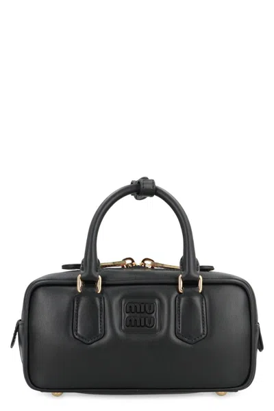 Miu Miu Arcadie Leather Bag In Black