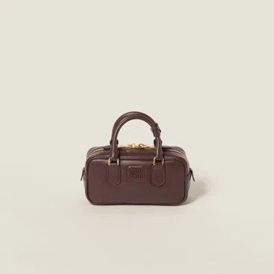 Miu Miu Arcadie Leather Bag In Briarwood