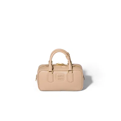 Miu Miu Arcadie Leather Bag In Brown