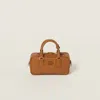Miu Miu Arcadie Large Leather Top-handle Bag In Cognac