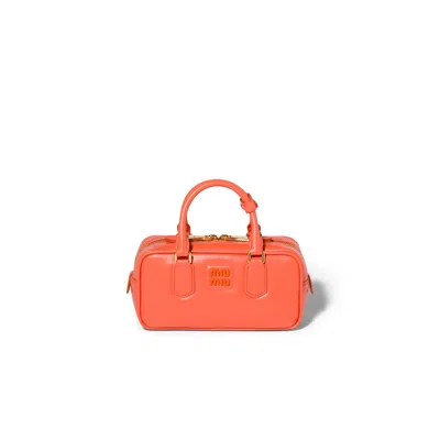 Miu Miu Arcadie Leather Bag In Orange