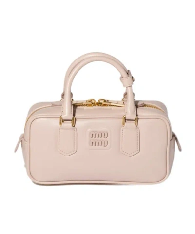 Miu Miu Arcadie Leather Bag In Purple