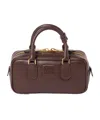 Miu Miu Arcadie Leather Tote Bag In Brown