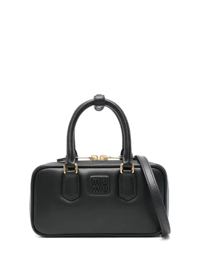 Miu Miu Arcadie Leather Mini-bag In Black