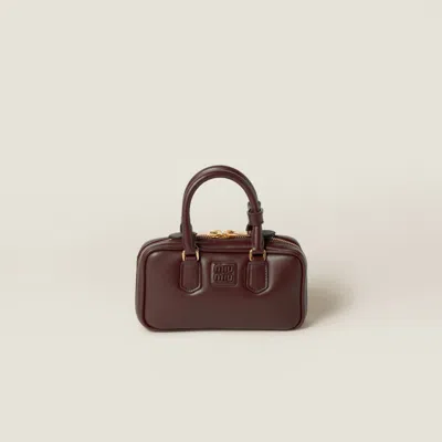 Miu Miu Arcadie Leather Mini-bag In Brown