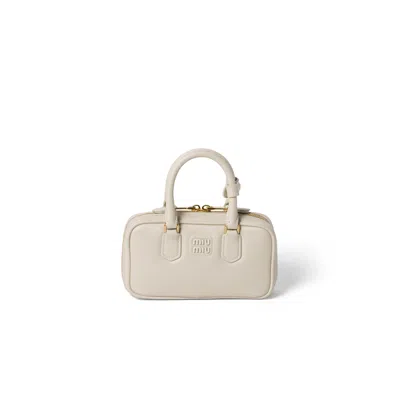Miu Miu Arcadie Leather Mini-bag In Chalk White