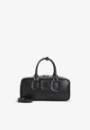 Miu Miu Smooth Shoulder Bag Adjustable Strap In Black