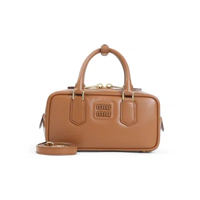 MIU MIU MIU MIU ARCADIE LEATHER TOP-HANDLE BAG