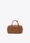 Miu Miu Arcadie Leather Top Handle Bag In Brown
