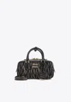 Miu Miu Arcadie Leather Top Handle Bag In Brown