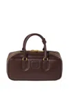 Miu Miu Arcadie Leather Tote Bag In Brown