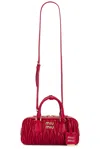 Miu Miu Arcadie Matelasse Bag In Rosso